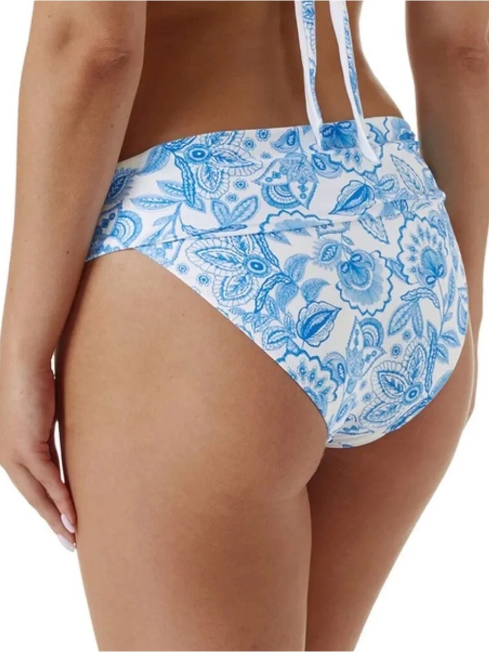 Melissa Odabash Provence Print Halter Bikini Set Blue White NWT US 12